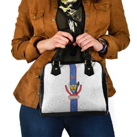 DR Congo Football Shoulder Handbag Leopards Mix Kuba Raffia Pattern - Wonder Print Shop