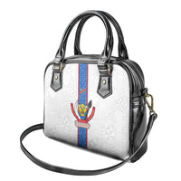 DR Congo Football Shoulder Handbag Leopards Mix Kuba Raffia Pattern - Wonder Print Shop