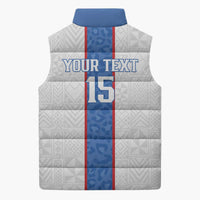 Custom DR Congo Football Sleeveless Puffer Jacket Leopards Mix Kuba Raffia Pattern - Wonder Print Shop