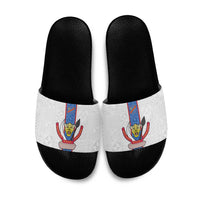 DR Congo Football Slide Sandals Leopards Mix Kuba Raffia Pattern - Wonder Print Shop