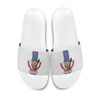 DR Congo Football Slide Sandals Leopards Mix Kuba Raffia Pattern - Wonder Print Shop