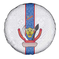DR Congo Football Spare Tire Cover Leopards Mix Kuba Raffia Pattern - Wonder Print Shop