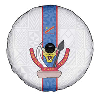 DR Congo Football Spare Tire Cover Leopards Mix Kuba Raffia Pattern - Wonder Print Shop