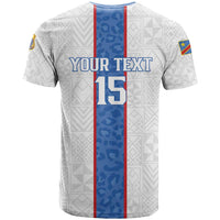Custom DR Congo Football T Shirt Leopards Mix Kuba Raffia Pattern - Wonder Print Shop