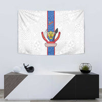 DR Congo Football Tapestry Leopards Mix Kuba Raffia Pattern - Wonder Print Shop