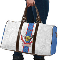 DR Congo Football Travel Bag Leopards Mix Kuba Raffia Pattern - Wonder Print Shop