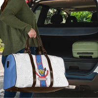 DR Congo Football Travel Bag Leopards Mix Kuba Raffia Pattern - Wonder Print Shop