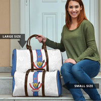 DR Congo Football Travel Bag Leopards Mix Kuba Raffia Pattern - Wonder Print Shop