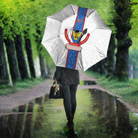DR Congo Football Umbrella Leopards Mix Kuba Raffia Pattern - Wonder Print Shop