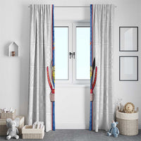 DR Congo Football Window Curtain Leopards Mix Kuba Raffia Pattern - Wonder Print Shop