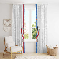 DR Congo Football Window Curtain Leopards Mix Kuba Raffia Pattern - Wonder Print Shop