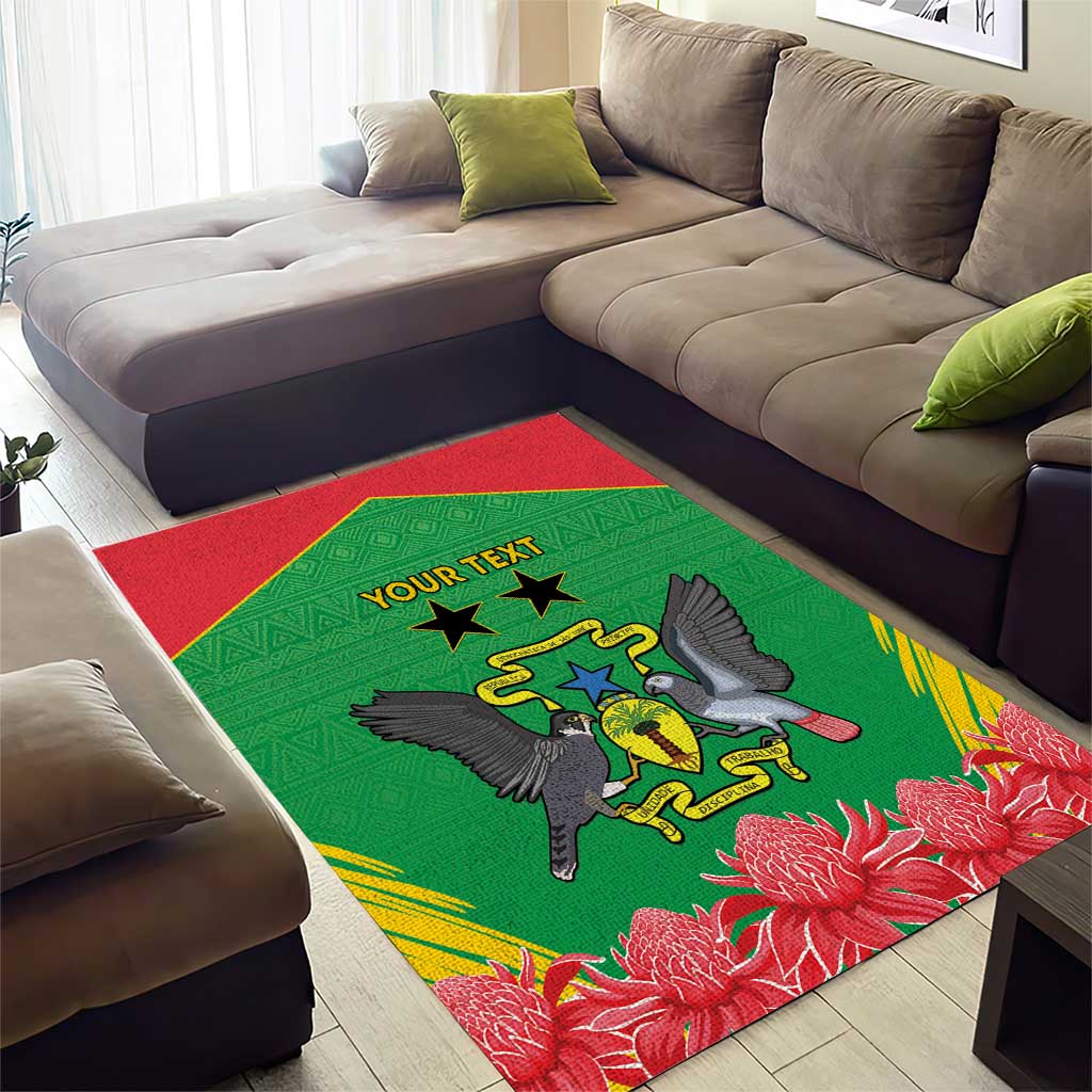 Personalised Sao Tome and Principe Area Rug Coat Of Arms With Porcelana Rose - Wonder Print Shop