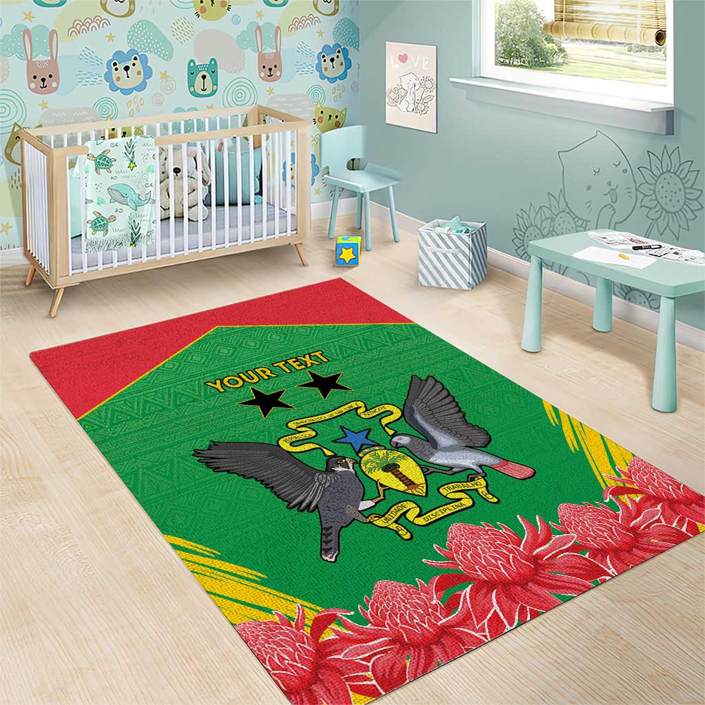 Personalised Sao Tome and Principe Area Rug Coat Of Arms With Porcelana Rose - Wonder Print Shop