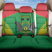 Personalised Sao Tome and Principe Back Car Seat Cover Coat Of Arms With Porcelana Rose - Wonder Print Shop