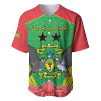 Personalised Sao Tome and Principe Baseball Jersey Coat Of Arms With Porcelana Rose - Wonder Print Shop