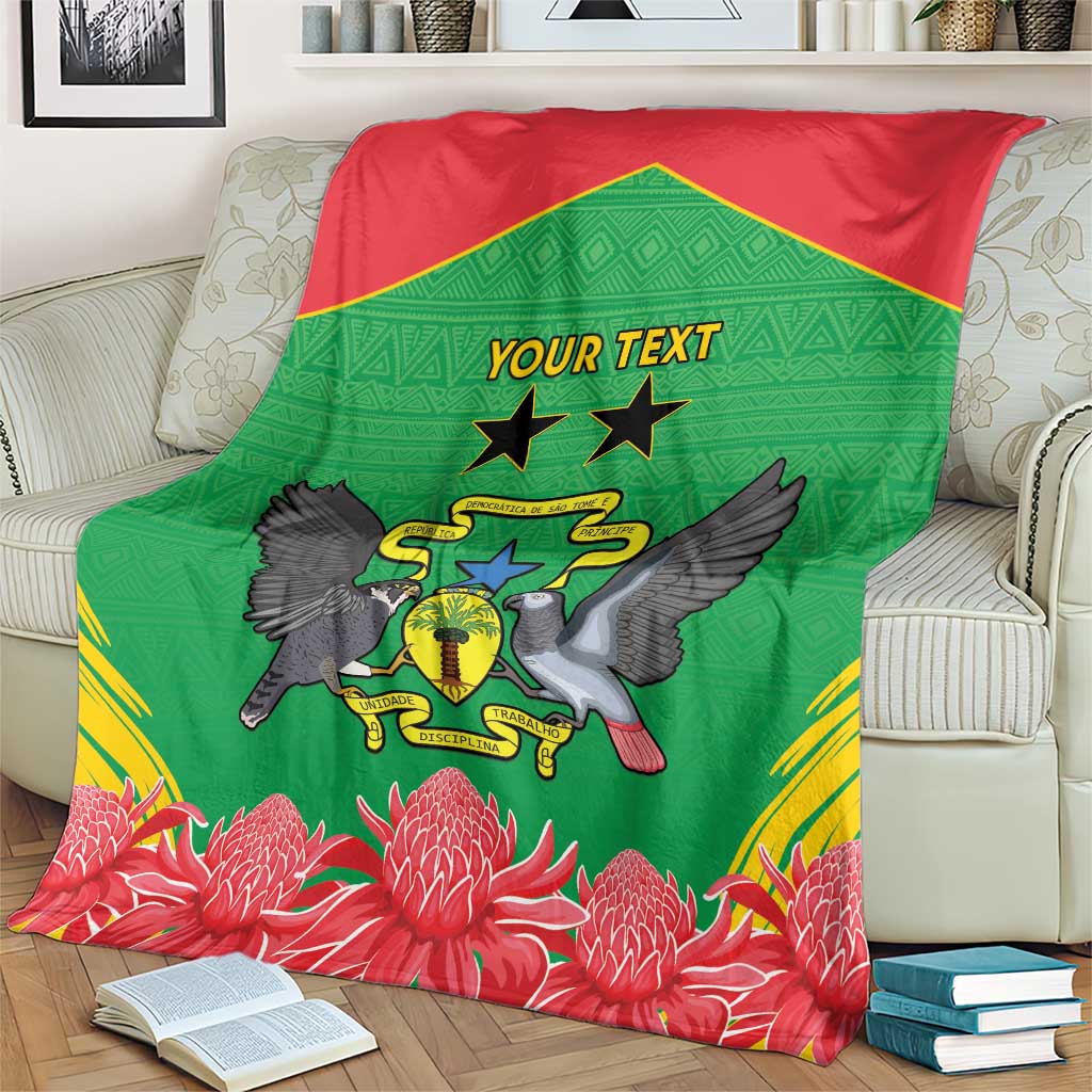 Personalised Sao Tome and Principe Blanket Coat Of Arms With Porcelana Rose
