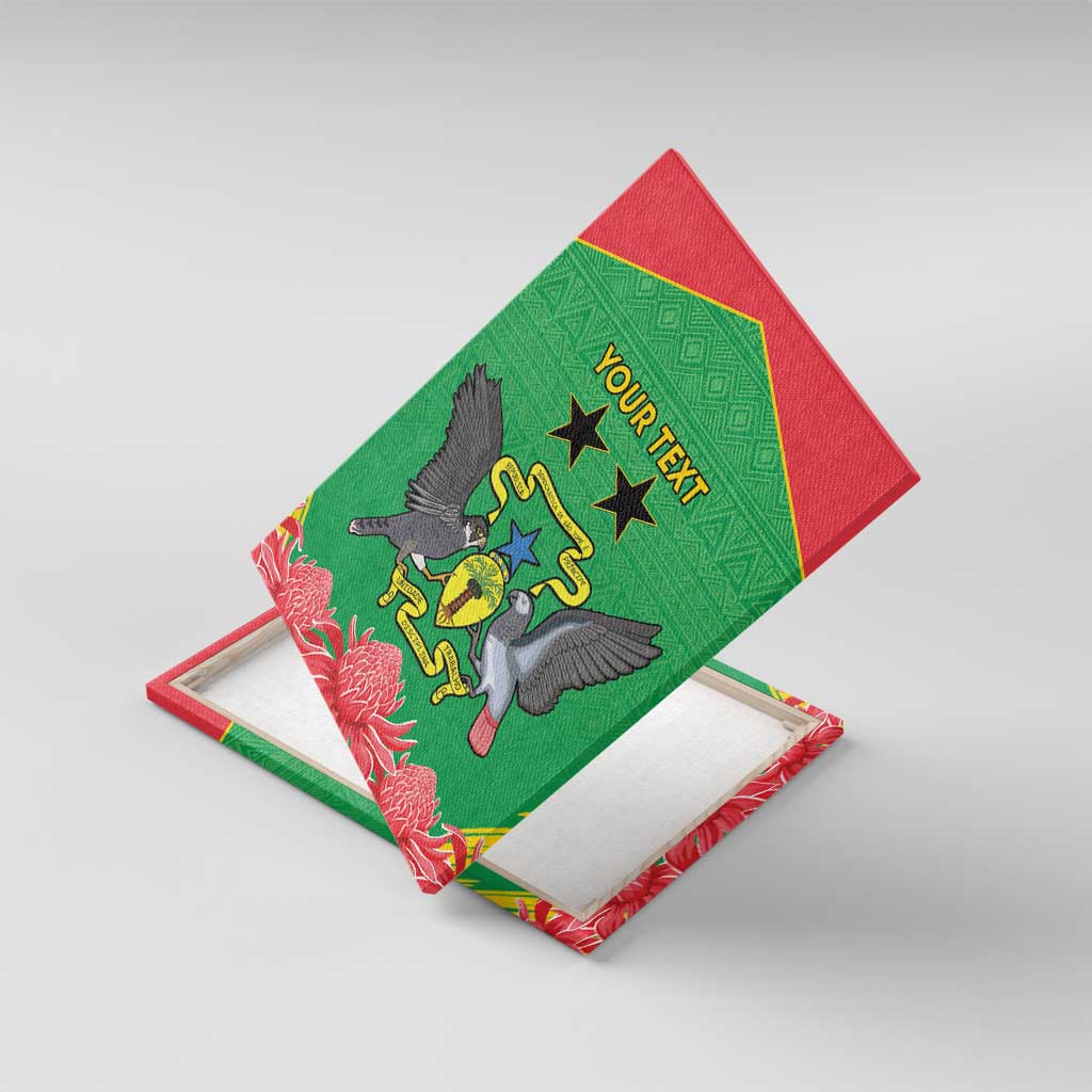 Personalised Sao Tome and Principe Canvas Wall Art Coat Of Arms With Porcelana Rose - Wonder Print Shop