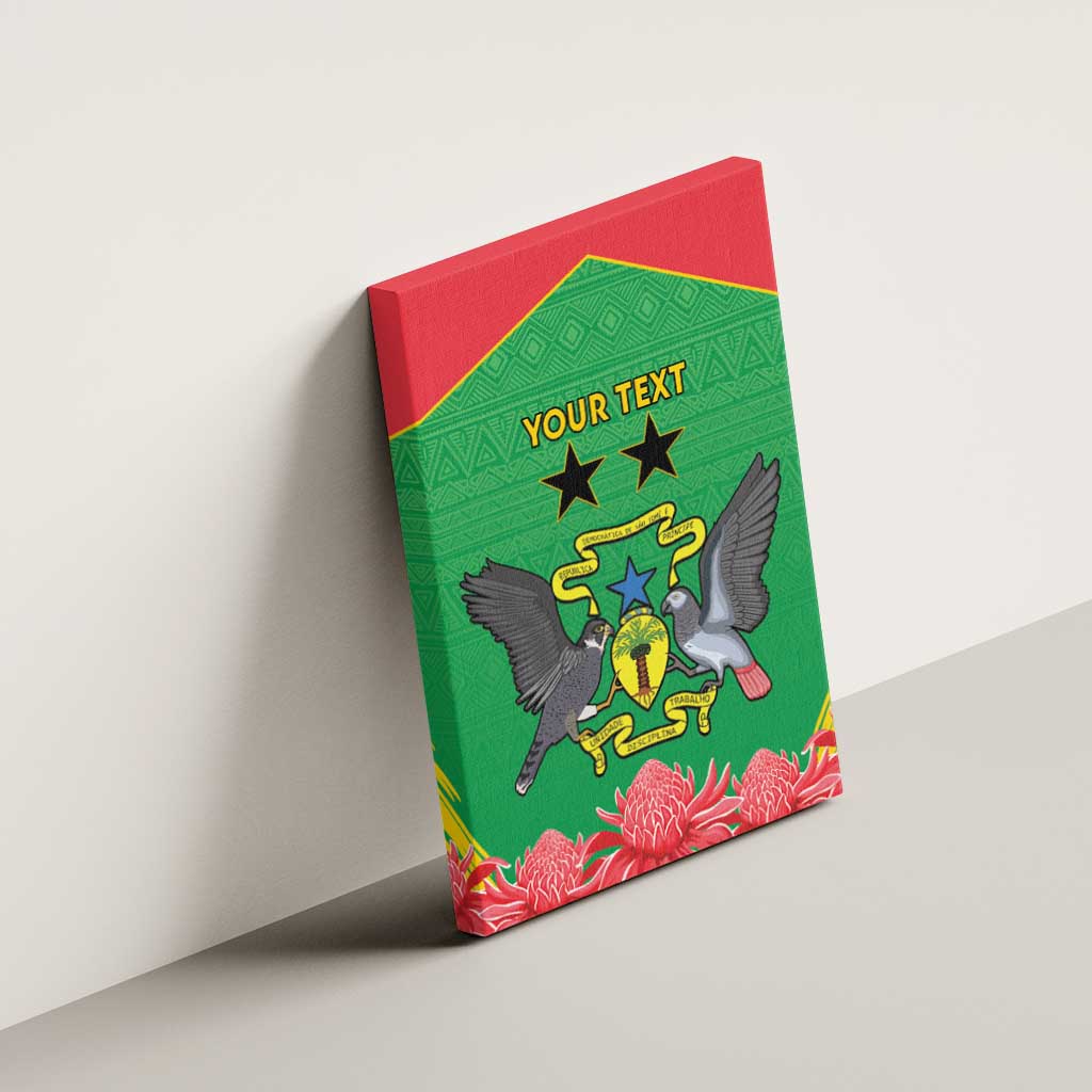 Personalised Sao Tome and Principe Canvas Wall Art Coat Of Arms With Porcelana Rose - Wonder Print Shop