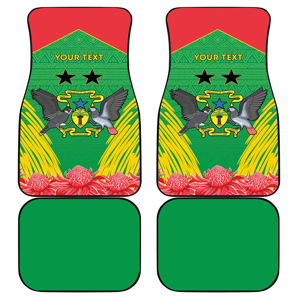 Personalised Sao Tome and Principe Car Mats Coat Of Arms With Porcelana Rose - Wonder Print Shop