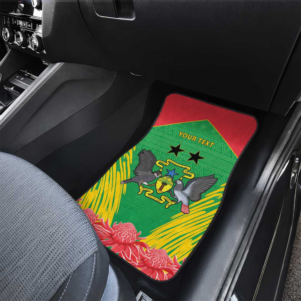 Personalised Sao Tome and Principe Car Mats Coat Of Arms With Porcelana Rose - Wonder Print Shop