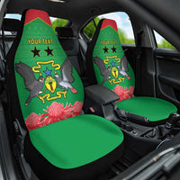 Personalised Sao Tome and Principe Car Seat Cover Coat Of Arms With Porcelana Rose - Wonder Print Shop