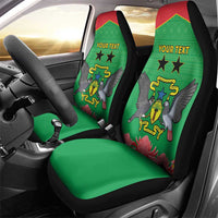 Personalised Sao Tome and Principe Car Seat Cover Coat Of Arms With Porcelana Rose - Wonder Print Shop