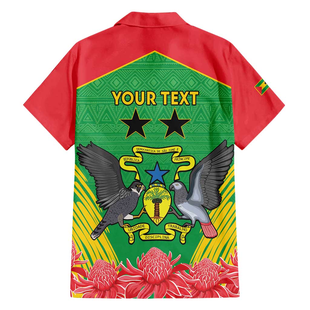 Personalised Sao Tome and Principe Family Matching Tank Maxi Dress and Hawaiian Shirt Coat Of Arms With Porcelana Rose - Wonder Print Shop