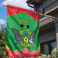 Personalised Sao Tome and Principe Garden Flag Coat Of Arms With Porcelana Rose - Wonder Print Shop