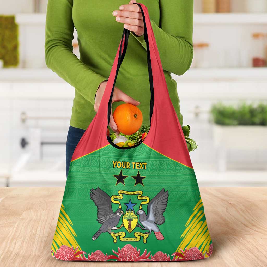 Personalised Sao Tome and Principe Grocery Bag Coat Of Arms With Porcelana Rose