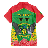 Personalised Sao Tome and Principe Hawaiian Shirt Coat Of Arms With Porcelana Rose - Wonder Print Shop