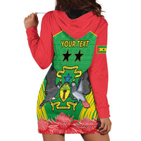 Personalised Sao Tome and Principe Hoodie Dress Coat Of Arms With Porcelana Rose - Wonder Print Shop
