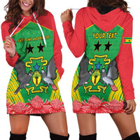 Personalised Sao Tome and Principe Hoodie Dress Coat Of Arms With Porcelana Rose - Wonder Print Shop