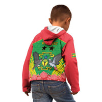 Personalised Sao Tome and Principe Kid Hoodie Coat Of Arms With Porcelana Rose - Wonder Print Shop
