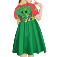 Personalised Sao Tome and Principe Kid Short Sleeve Dress Coat Of Arms With Porcelana Rose - Wonder Print Shop