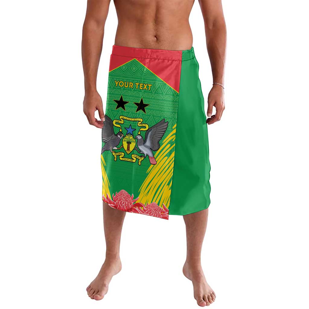 Personalised Sao Tome and Principe Lavalava Coat Of Arms With Porcelana Rose - Wonder Print Shop