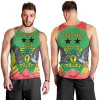Personalised Sao Tome and Principe Men Tank Top Coat Of Arms With Porcelana Rose - Wonder Print Shop