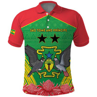 Personalised Sao Tome and Principe Polo Shirt Coat Of Arms With Porcelana Rose - Wonder Print Shop