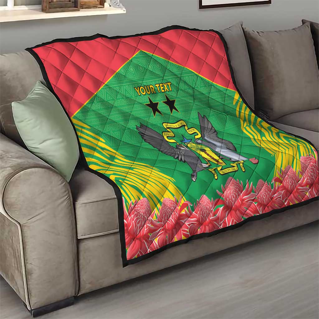 Personalised Sao Tome and Principe Quilt Coat Of Arms With Porcelana Rose - Wonder Print Shop