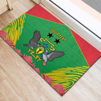 Personalised Sao Tome and Principe Rubber Doormat Coat Of Arms With Porcelana Rose - Wonder Print Shop
