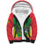 Personalised Sao Tome and Principe Sherpa Hoodie Coat Of Arms With Porcelana Rose - Wonder Print Shop