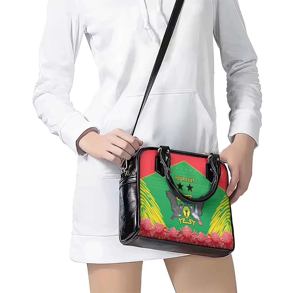 Personalised Sao Tome and Principe Shoulder Handbag Coat Of Arms With Porcelana Rose - Wonder Print Shop