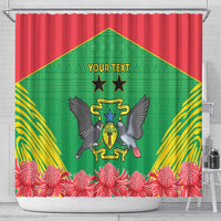 Personalised Sao Tome and Principe Shower Curtain Coat Of Arms With Porcelana Rose - Wonder Print Shop