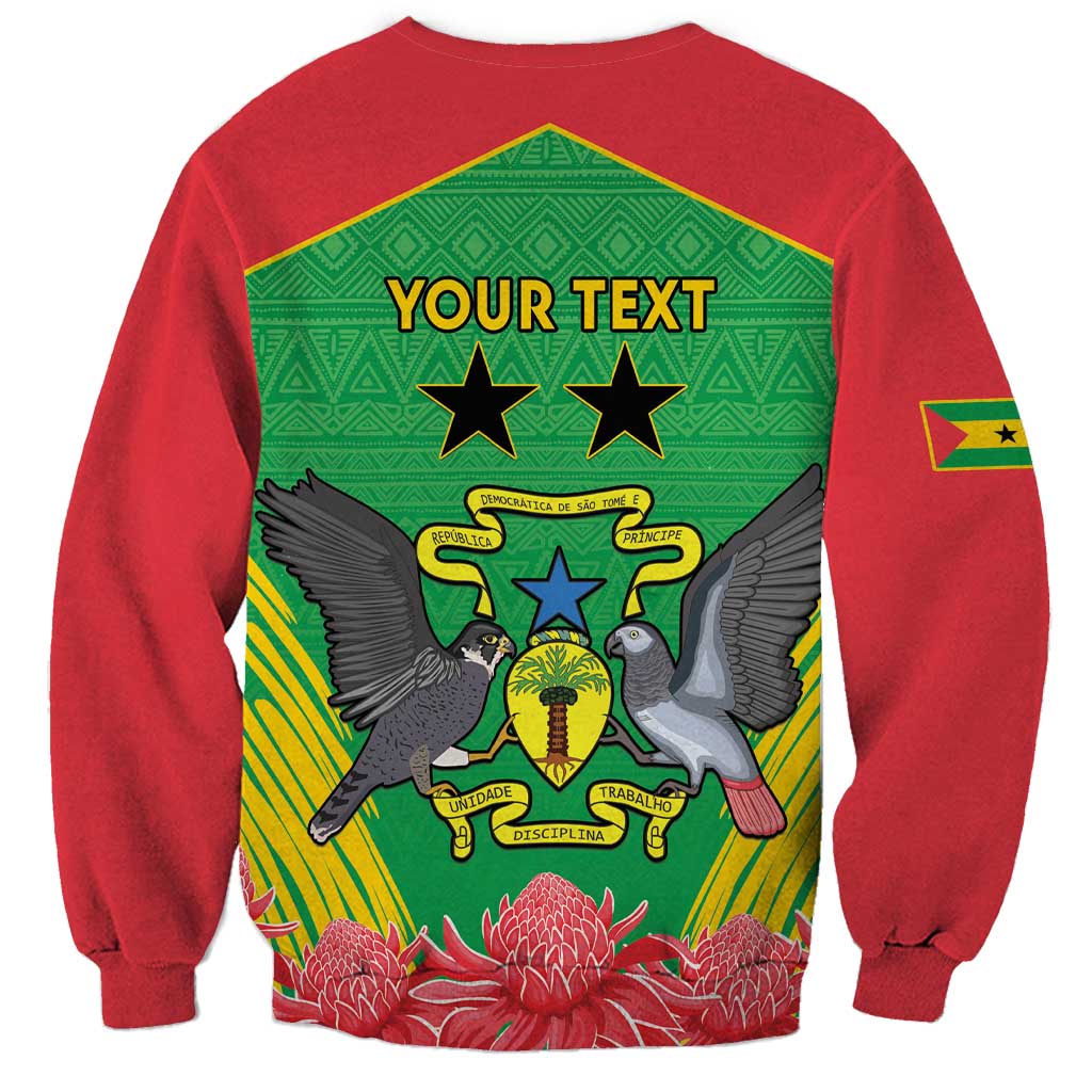 Personalised Sao Tome and Principe Sweatshirt Coat Of Arms With Porcelana Rose - Wonder Print Shop
