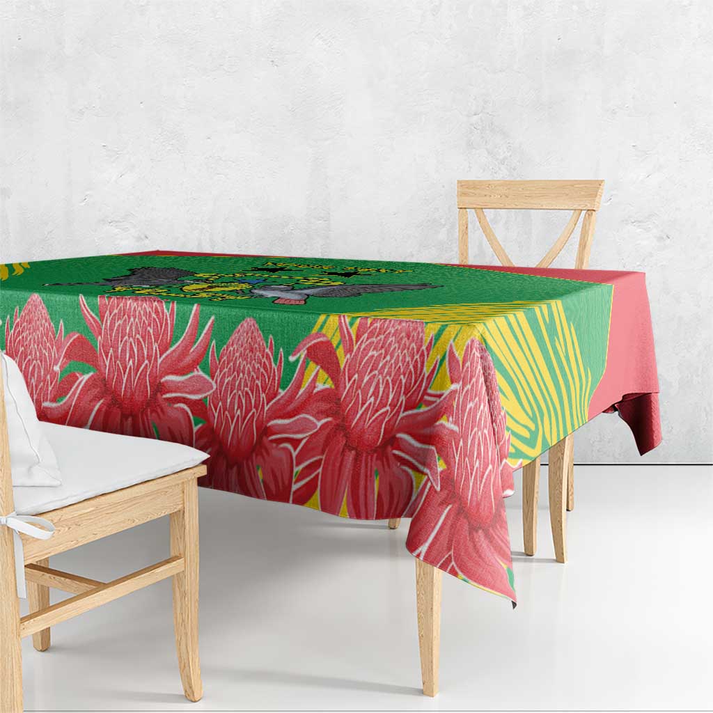 Personalised Sao Tome and Principe Tablecloth Coat Of Arms With Porcelana Rose - Wonder Print Shop