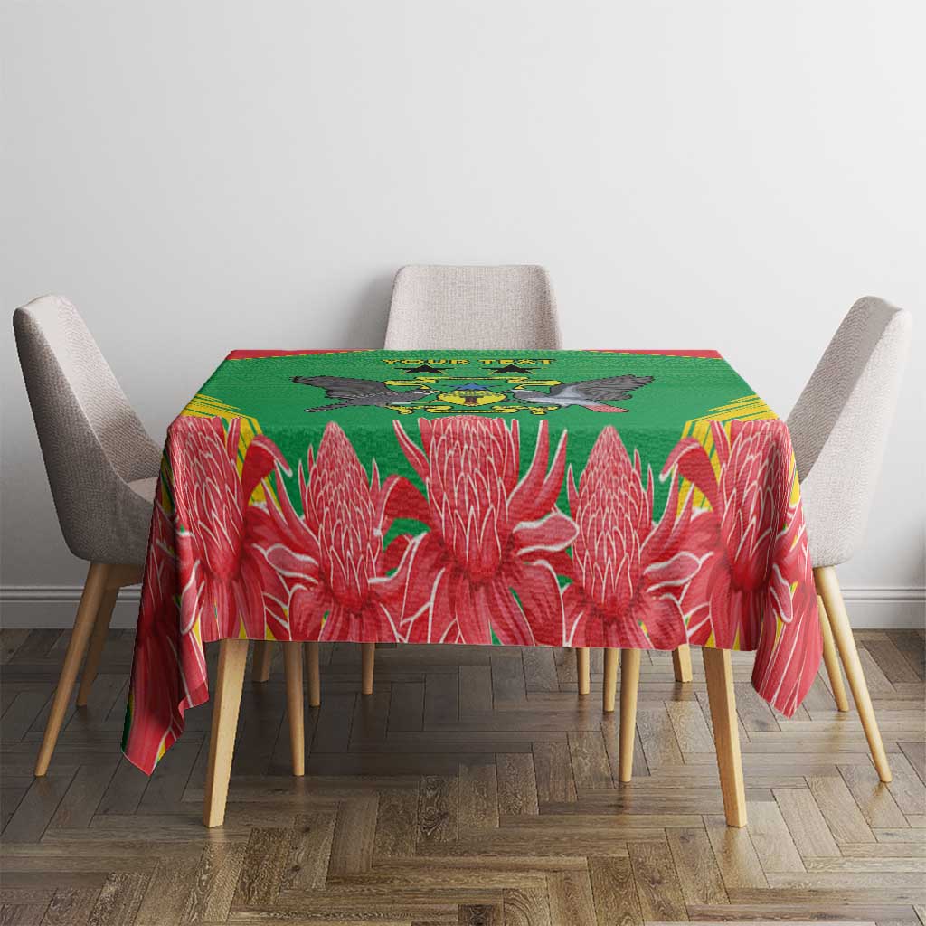 Personalised Sao Tome and Principe Tablecloth Coat Of Arms With Porcelana Rose - Wonder Print Shop