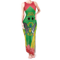 Personalised Sao Tome and Principe Tank Maxi Dress Coat Of Arms With Porcelana Rose - Wonder Print Shop
