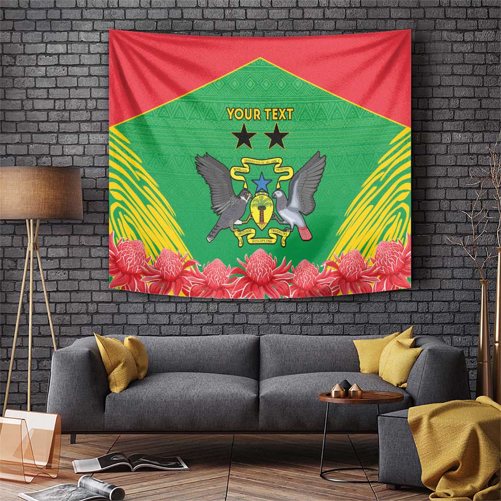 Personalised Sao Tome and Principe Tapestry Coat Of Arms With Porcelana Rose - Wonder Print Shop
