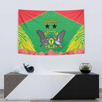 Personalised Sao Tome and Principe Tapestry Coat Of Arms With Porcelana Rose - Wonder Print Shop