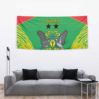 Personalised Sao Tome and Principe Tapestry Coat Of Arms With Porcelana Rose - Wonder Print Shop