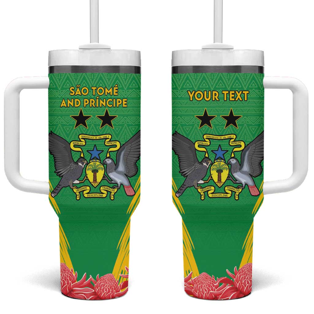 Personalised Sao Tome and Principe Tumbler With Handle Coat Of Arms With Porcelana Rose - Wonder Print Shop